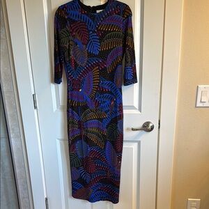 Farm Rio Multicolor Leaf Pattern Dress NWT